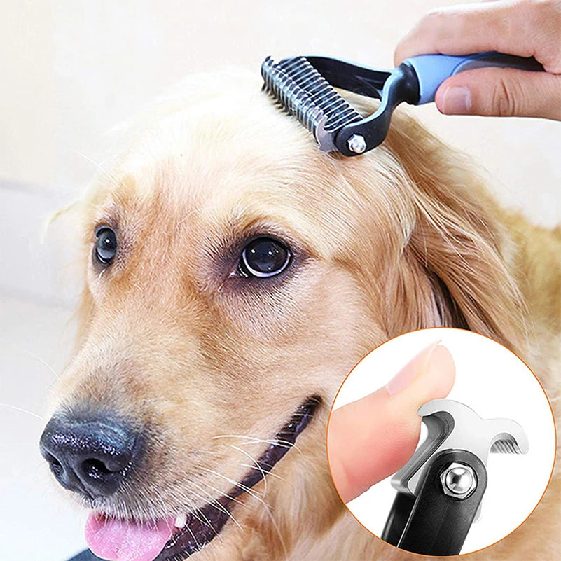 Pet Deshedding Brush: Dog & Cat Grooming Comb