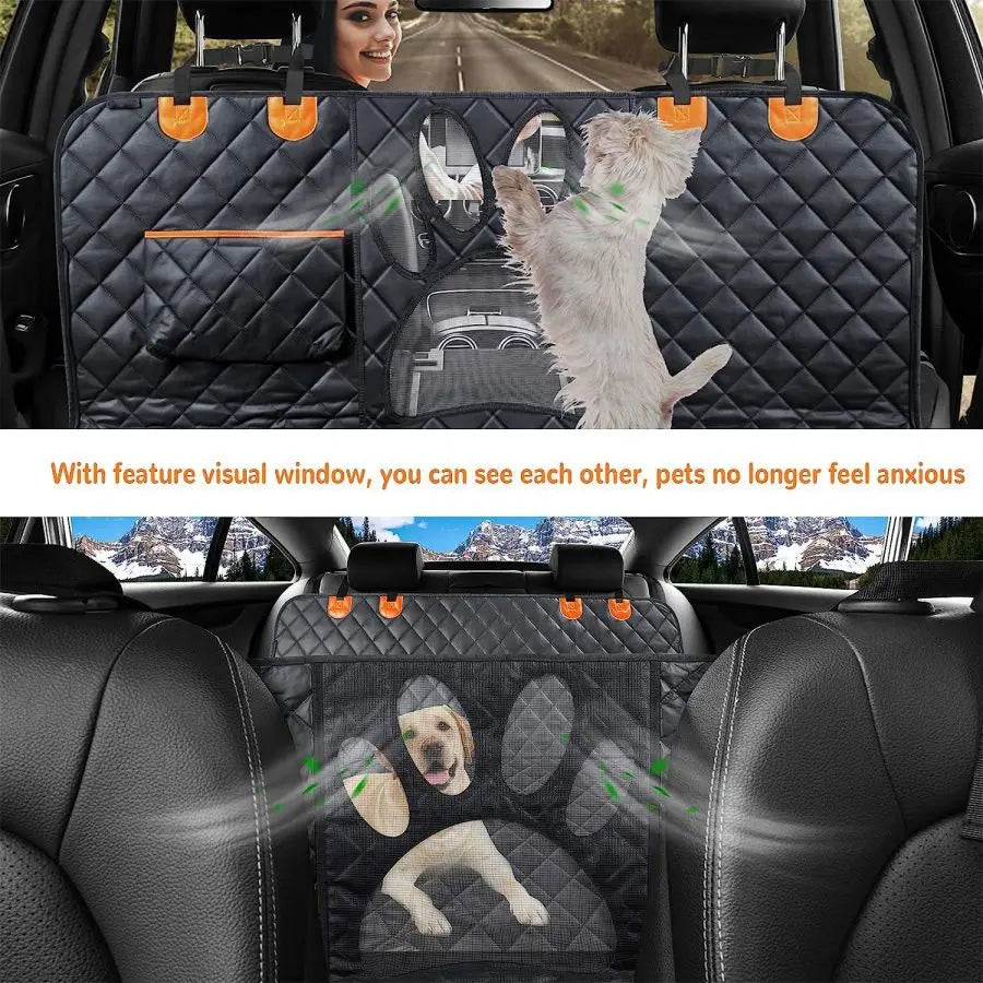 Dog Car Seat Cover: Waterproof Hammock, Mesh Window