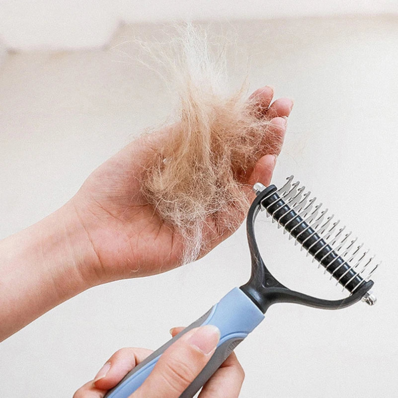 Pet Deshedding Brush: Dog & Cat Grooming Comb