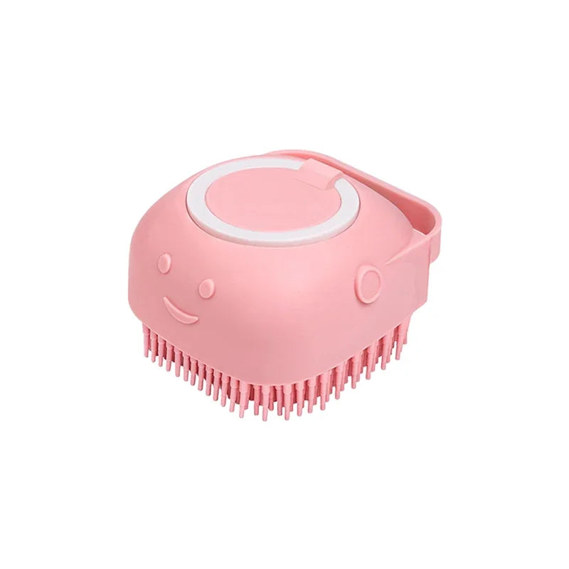 Dog Bath Brush: Shampoo Dispenser & Massager