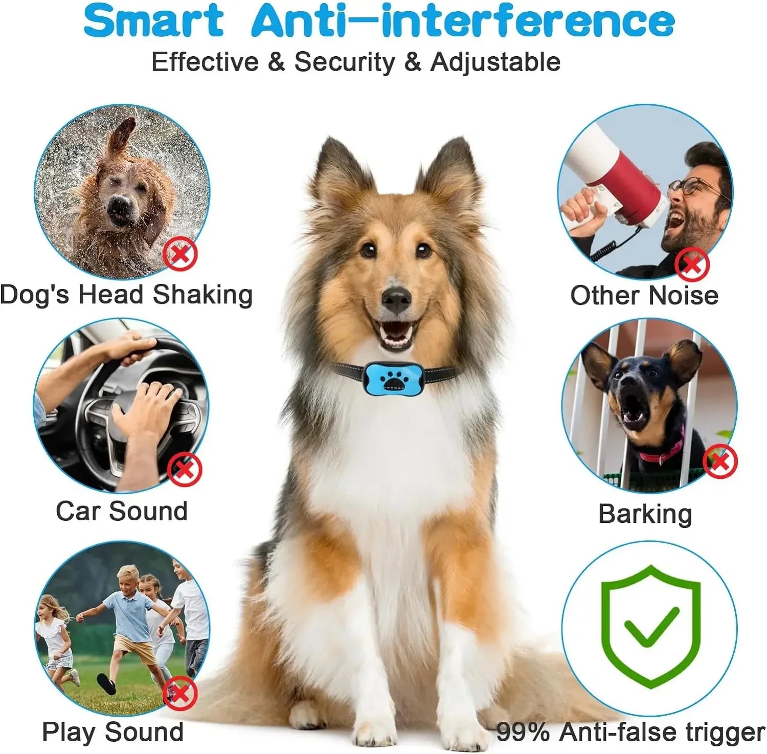 Ultrasonic Dog Bark Collar: Rechargeable, Anti-Bark Training