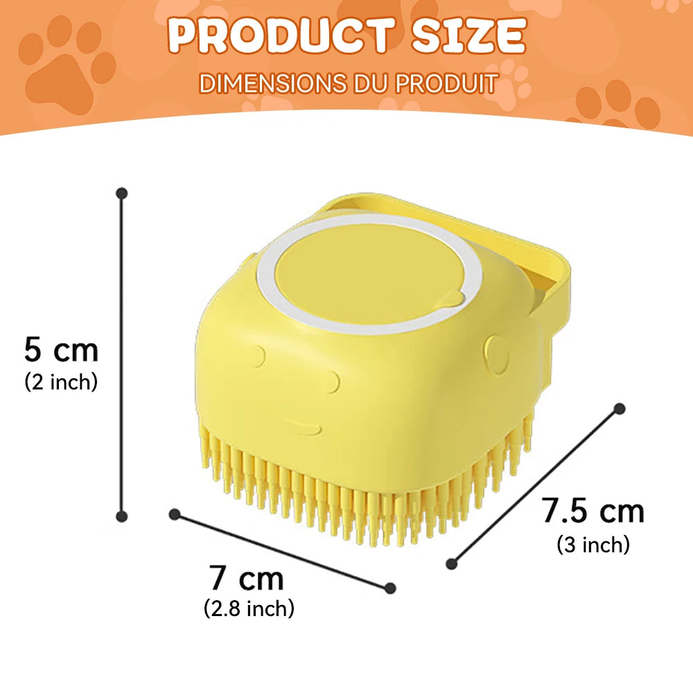 Dog Bath Brush: Shampoo Dispenser & Massager