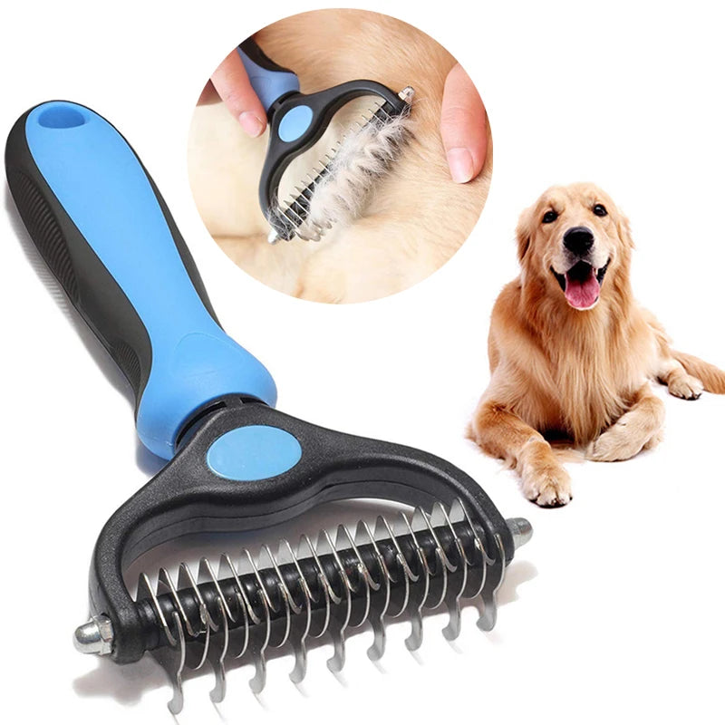 Pet Deshedding Brush: Dog & Cat Grooming Comb