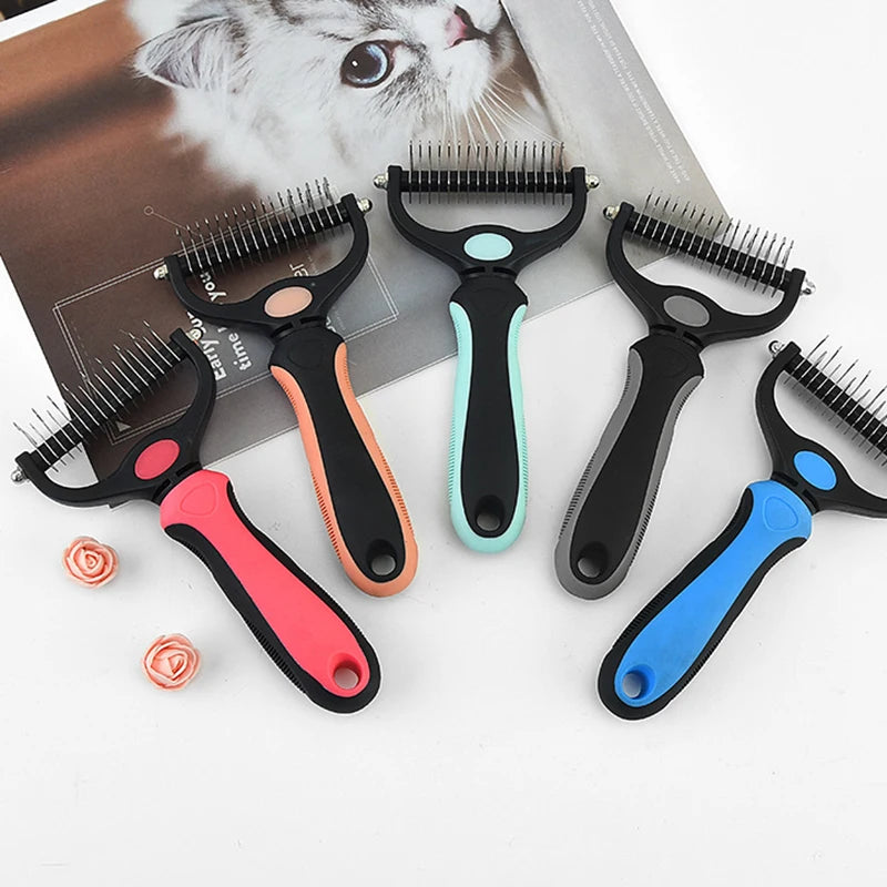 Pet Deshedding Brush: Dog & Cat Grooming Comb